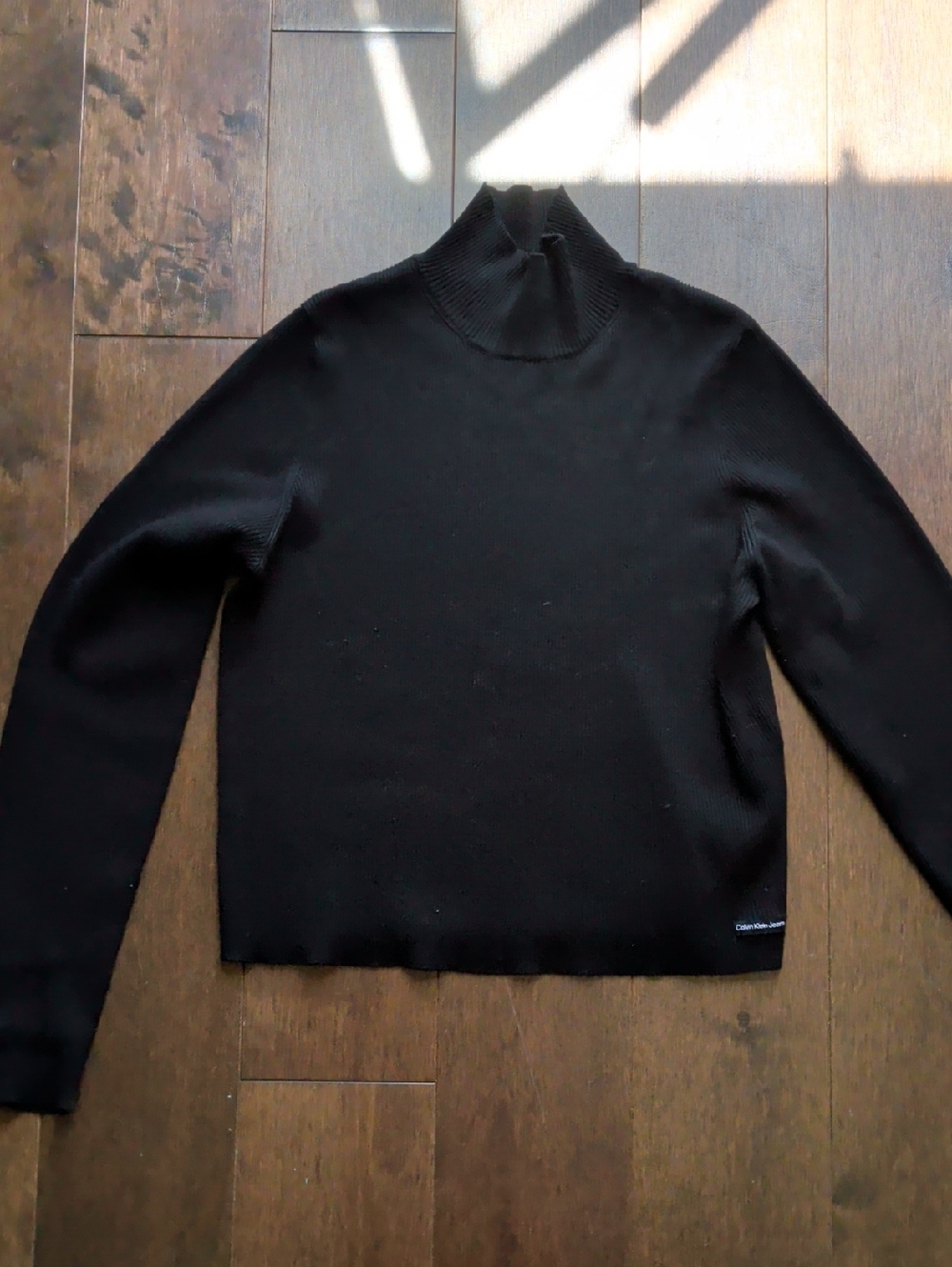 Calvin Klein Jeans Black Ribbed Turtleneck